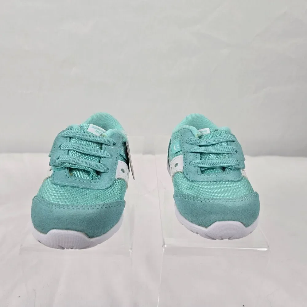 Saucony Girl's Sneakers Girl's 4 Wide Jazz Riff Turquoise White SL163016 NIB